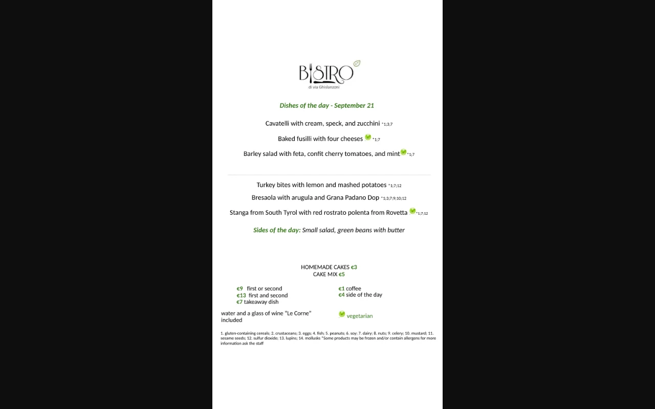 Bistro Menu Bot